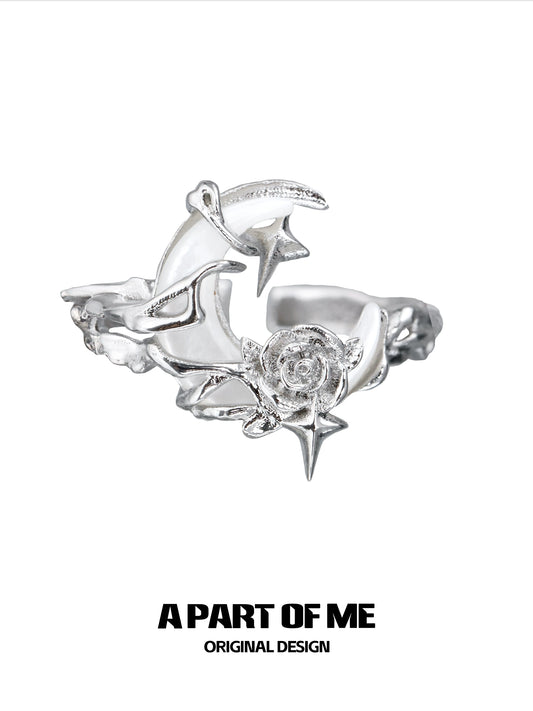 Moonlight Rose Silver Ring
