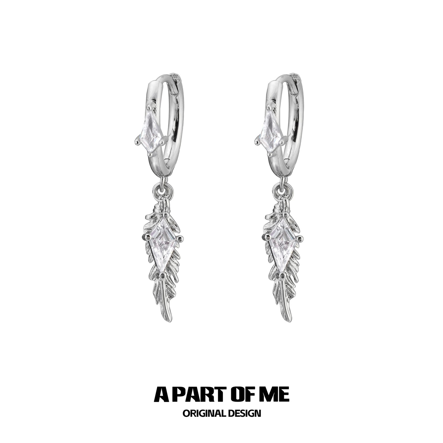 Y2K Feather Zircon Earrings