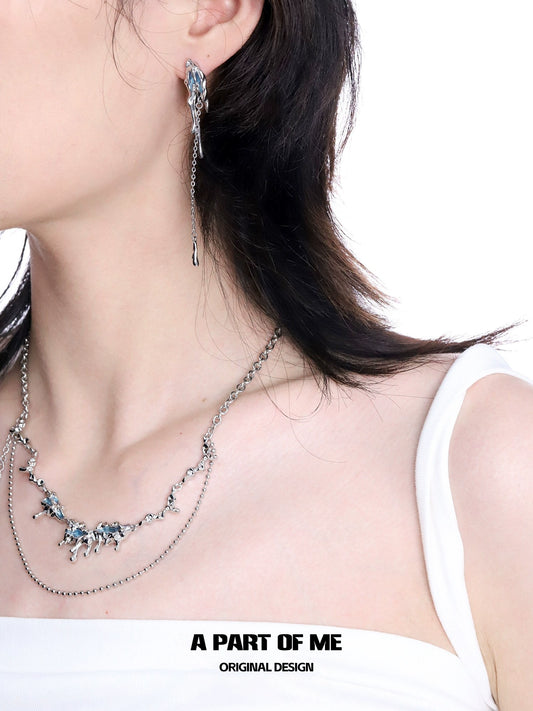 Falling Glacier Tassel Earrings