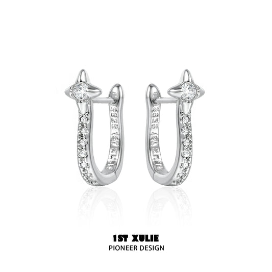 Starry Loop Silver Earrings