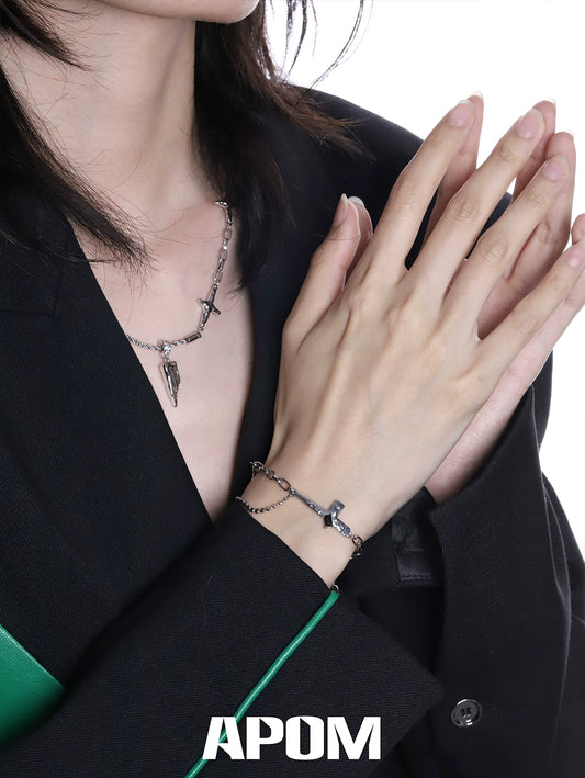 Life Convention Zircon Cross Necklace