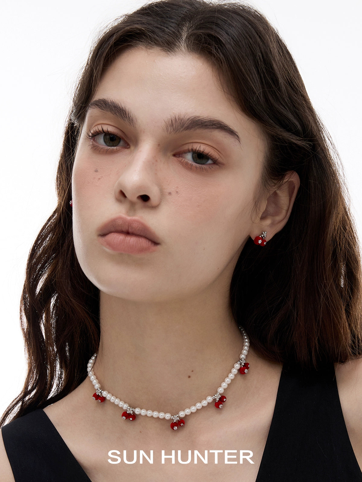 Sweet Velvet Cherry Stud Earrings