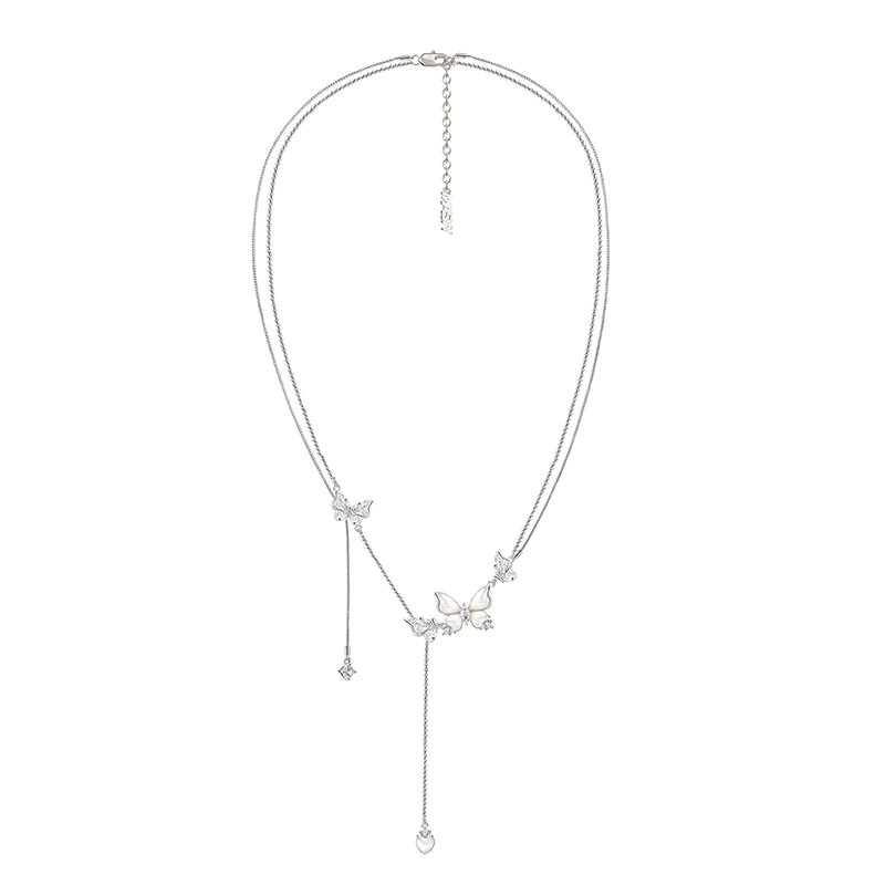 White Fritillary Butterfly Necklace