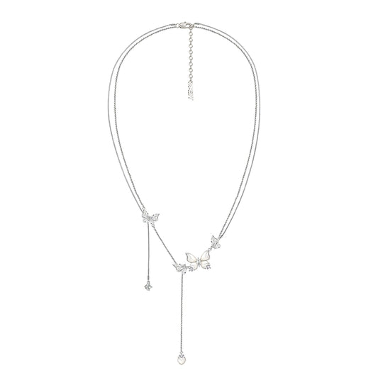 White Fritillary Butterfly Necklace