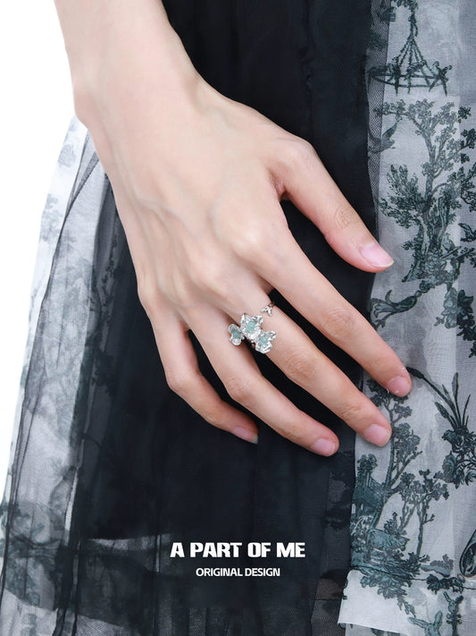 Blue Blooming Flower Ring