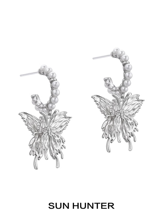 Pearl Butterfly Spice Girl Earrings