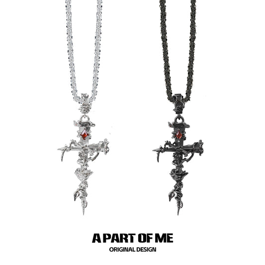 Thorned Rose Sword Necklace