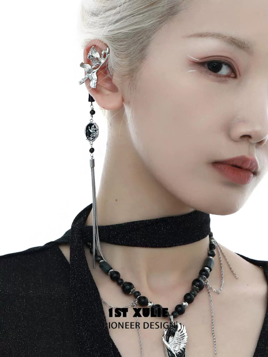 Y2K Crane Totem Silver Earrings