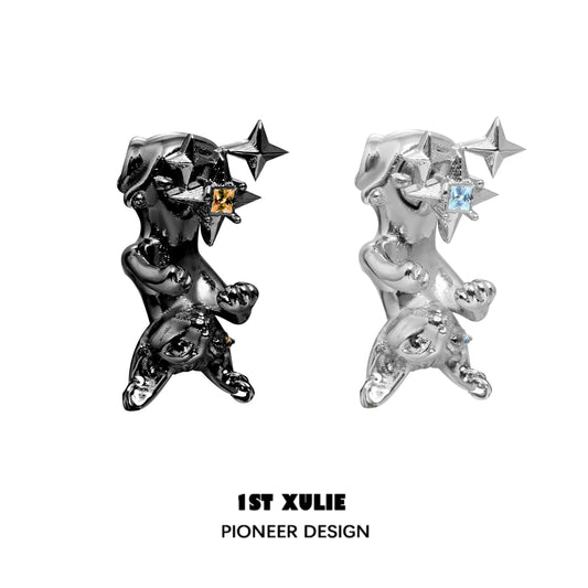 Cat Starfall Cool Stud Earrings