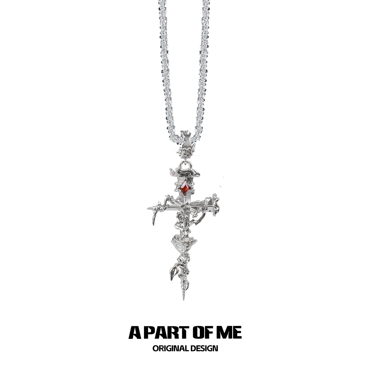 Thorned Rose Sword Necklace