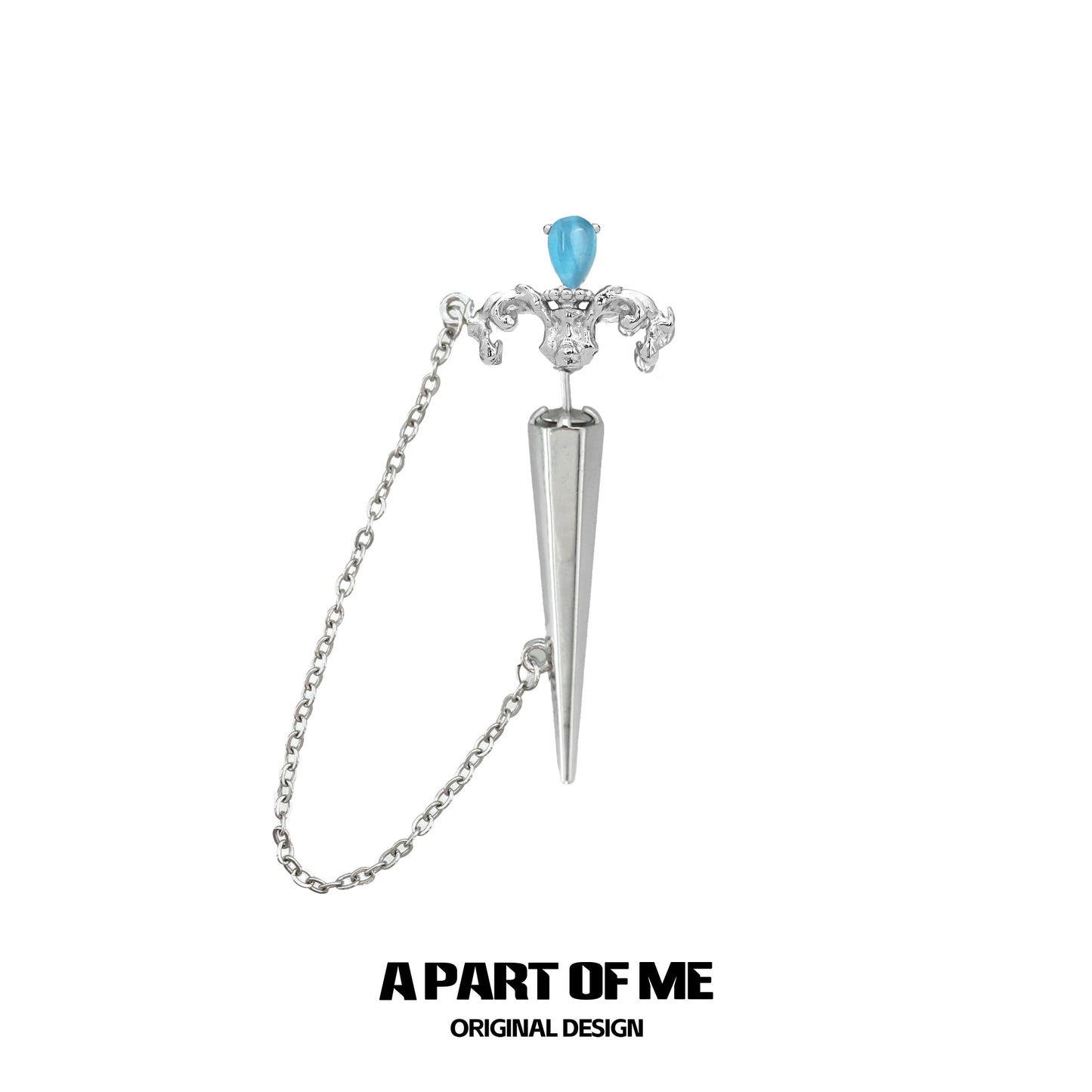 Crying Sword Piercing Stud Earrings