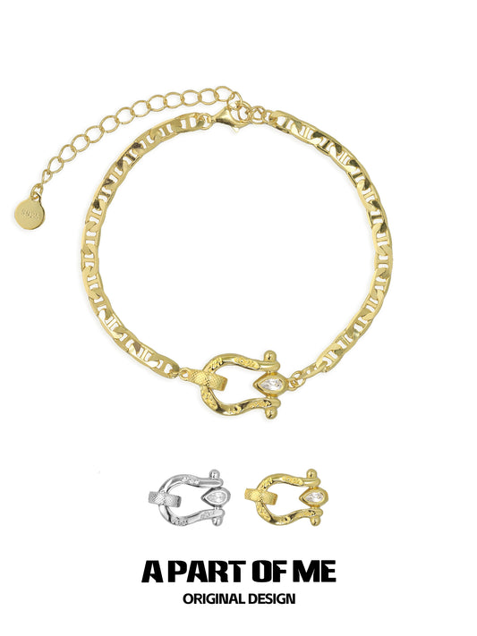Silver Horseshoe Buckle Bracelet