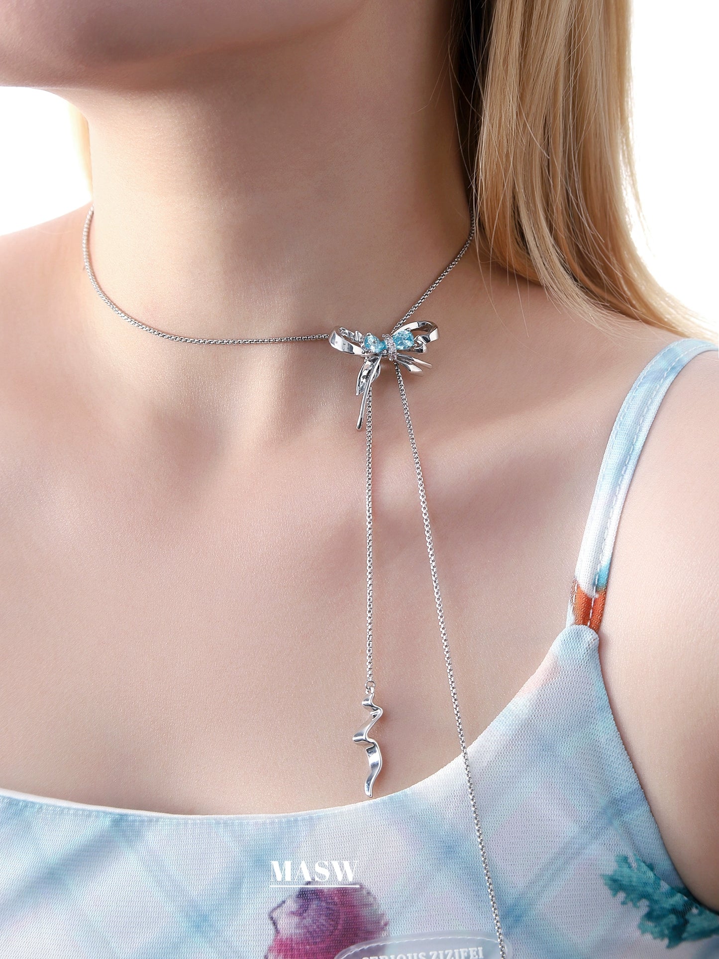 Blue Butterfly Pearl Necklace