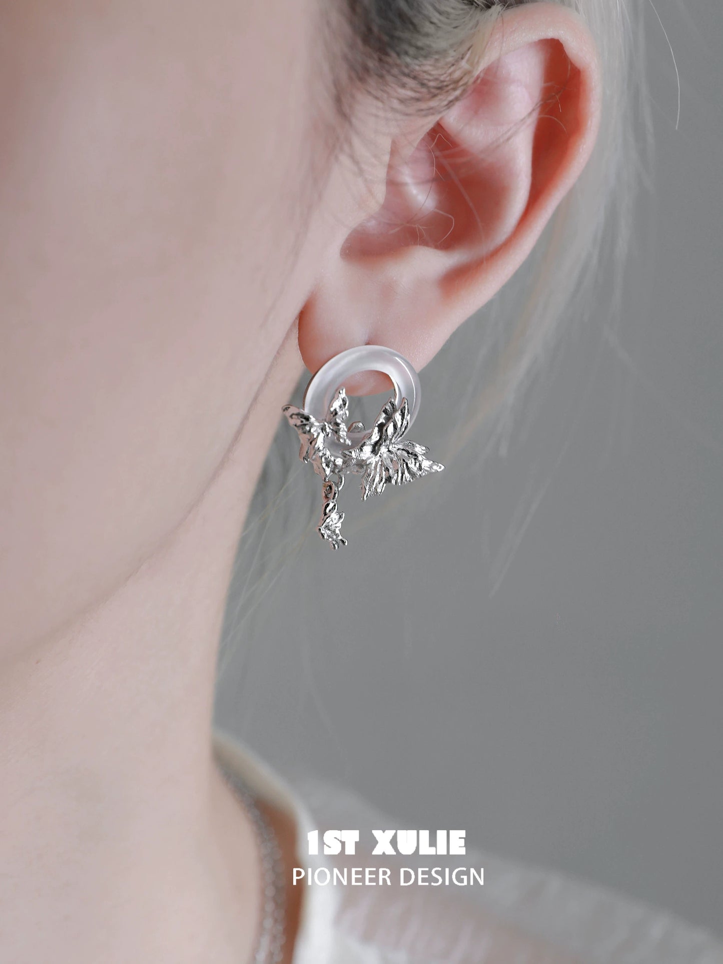 Elegant Butterfly Chalcedony Earrings