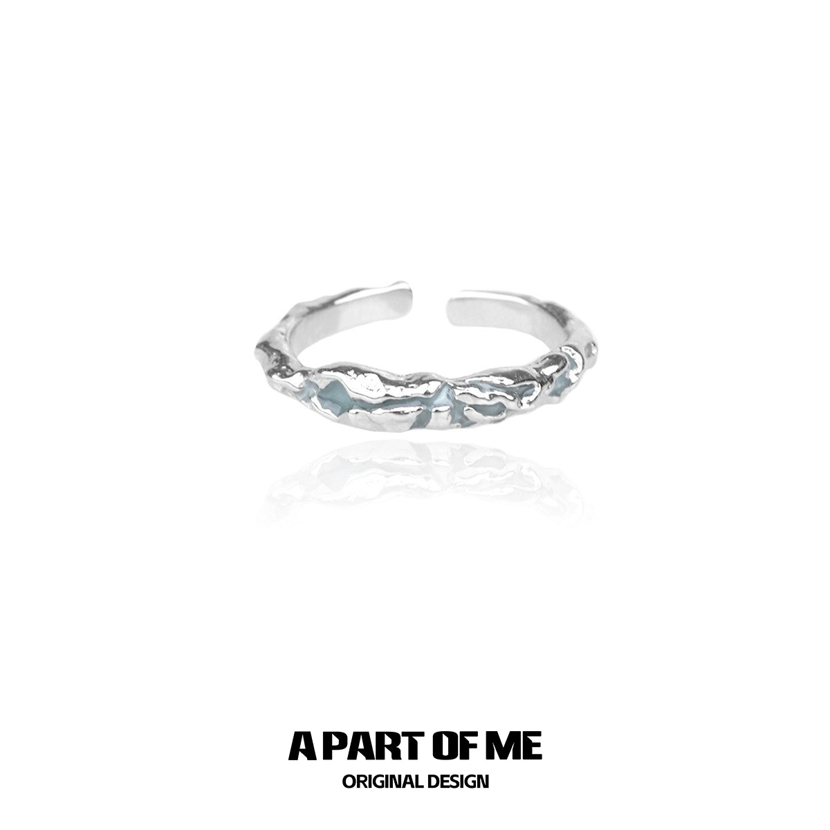 Blue Slim Statement Ring