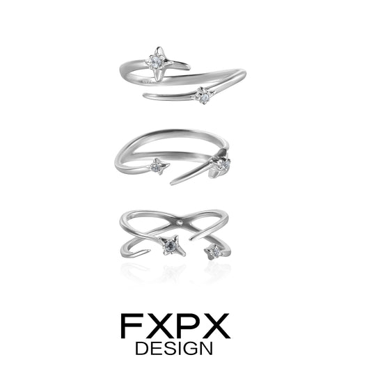 Meteor Track Silver Rings