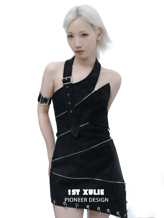 Gothic Y2K Liquid Metal Belt Arm Bracelet