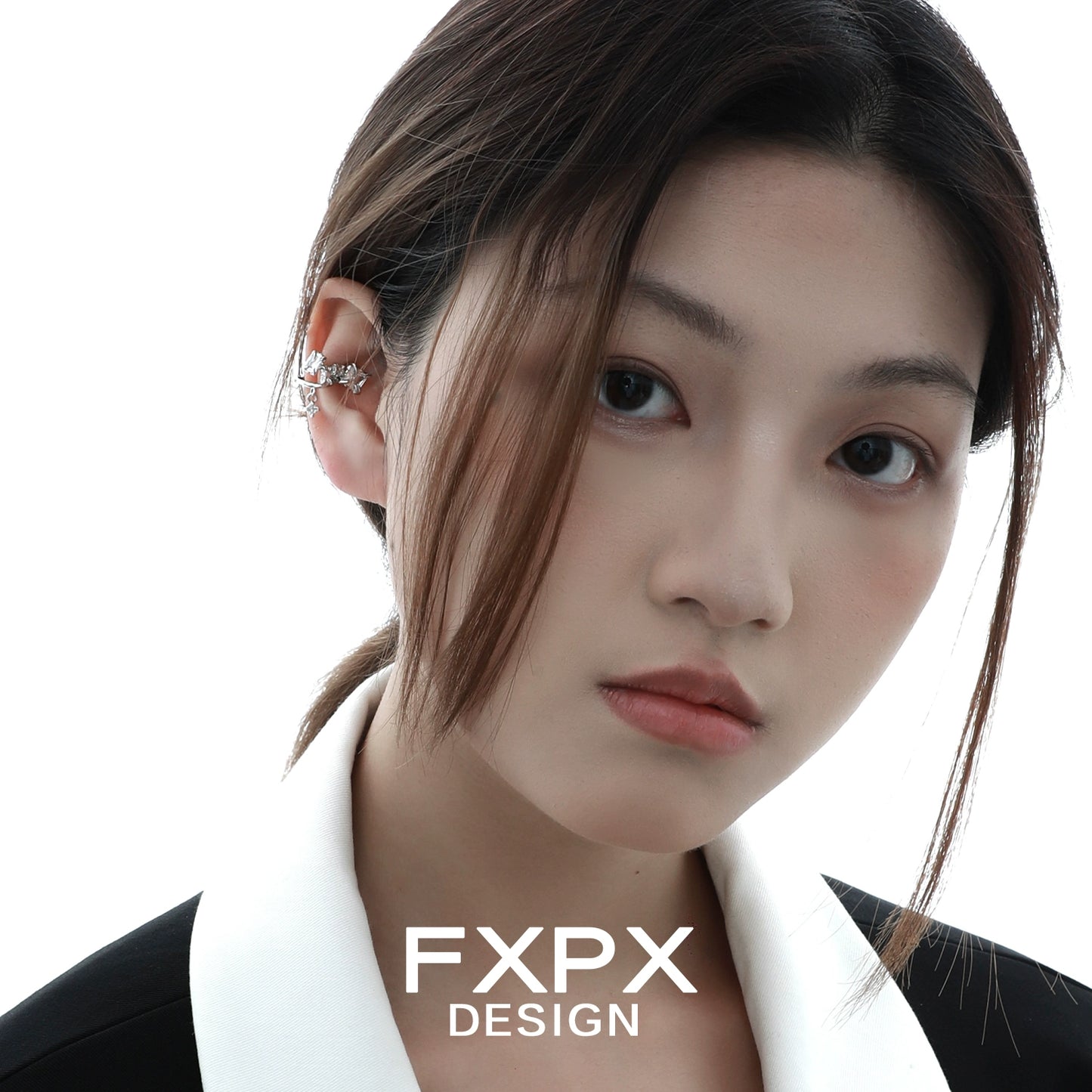 Shattered Prism Zircon Ear Clip