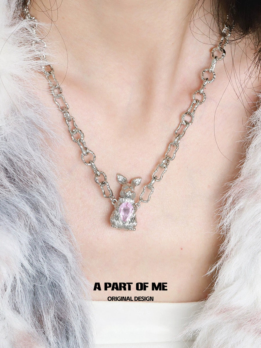 Diamond Rabbit Pendant Necklace