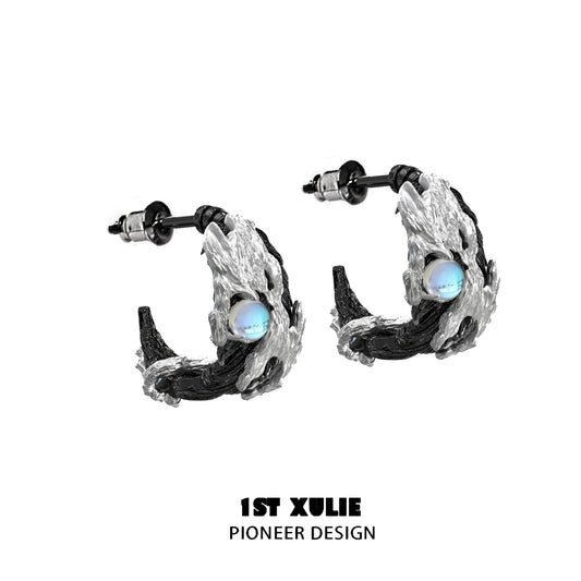 Gothic Demon Feather Earrings