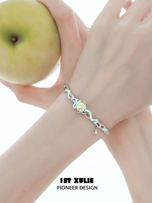 Cute Hungry Snake Apple Bracelet