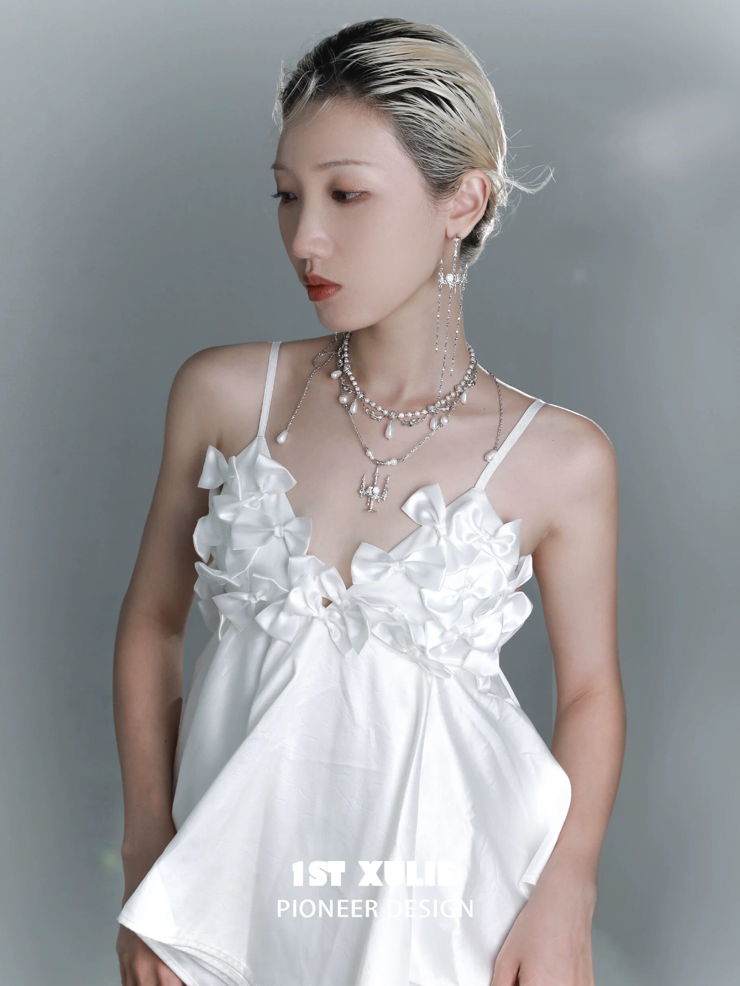 Epic Rose Tassel Silver Earrings