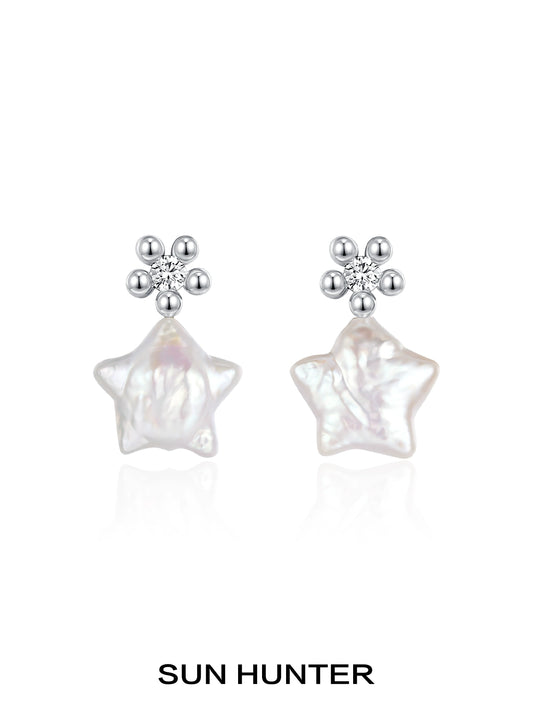 Baroque Pearl Star Earrings
