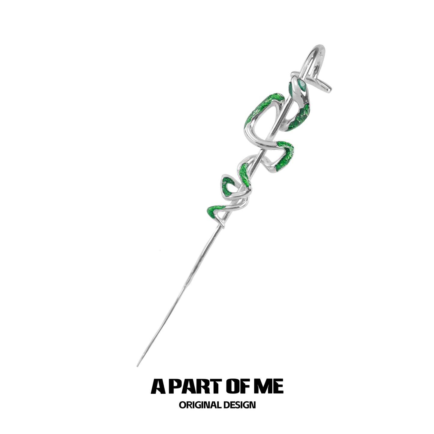 Slytherin Green Snake Piercing Earrings