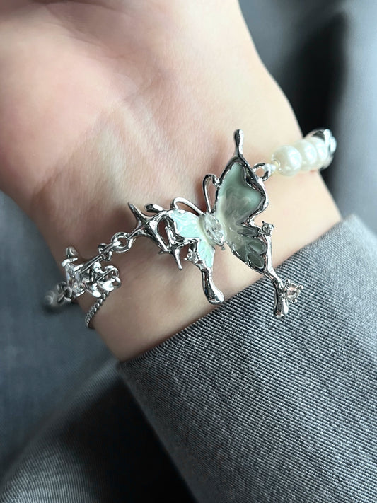 "Green Butterfly" Zircon Bracelet