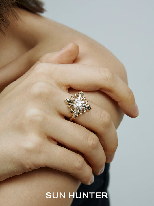 Iris Square Retro Ring