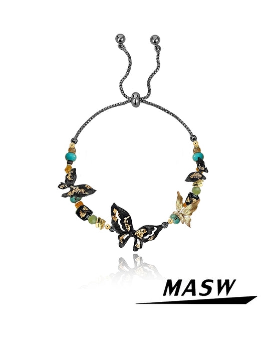 Dream Black Gold Butterfly Bracelet