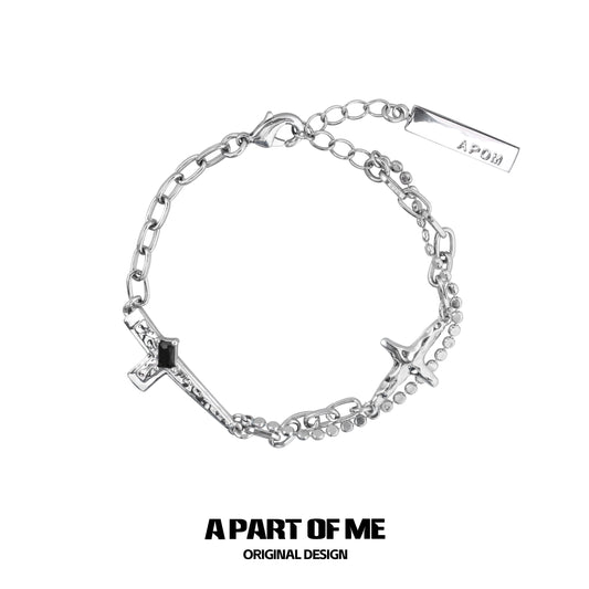 Neutral Trend Cross Gemstone Bracelet