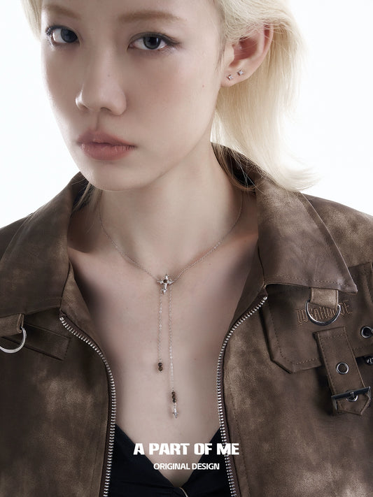 Maillard Textured Cross Necklace