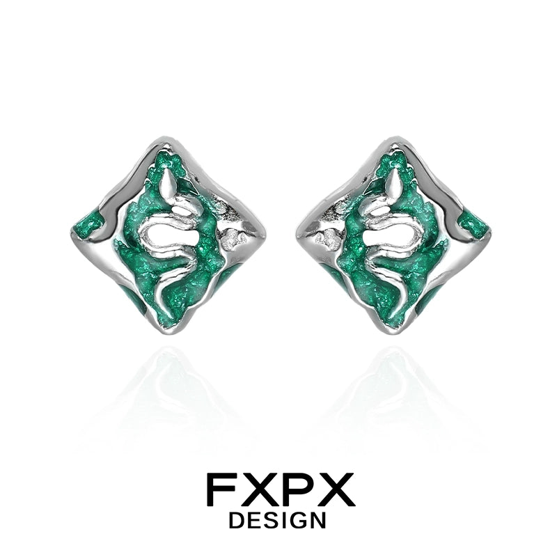 Grace Green Snake Empress Earrings