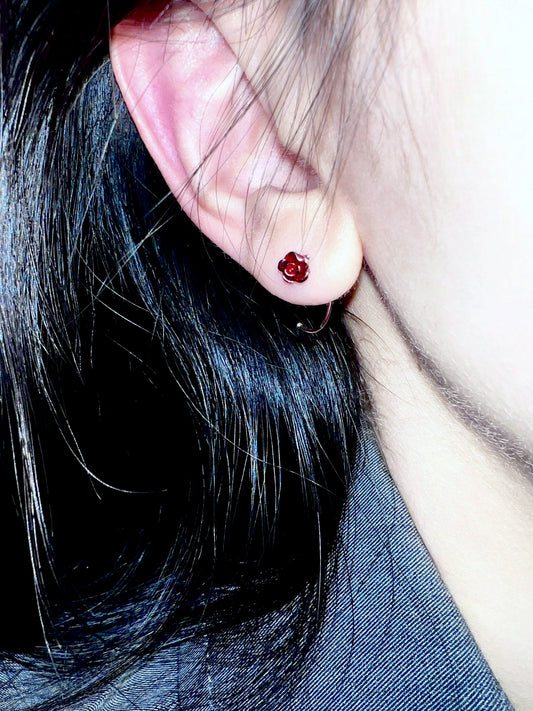 "Little Rose" Drip Glaze Earrings