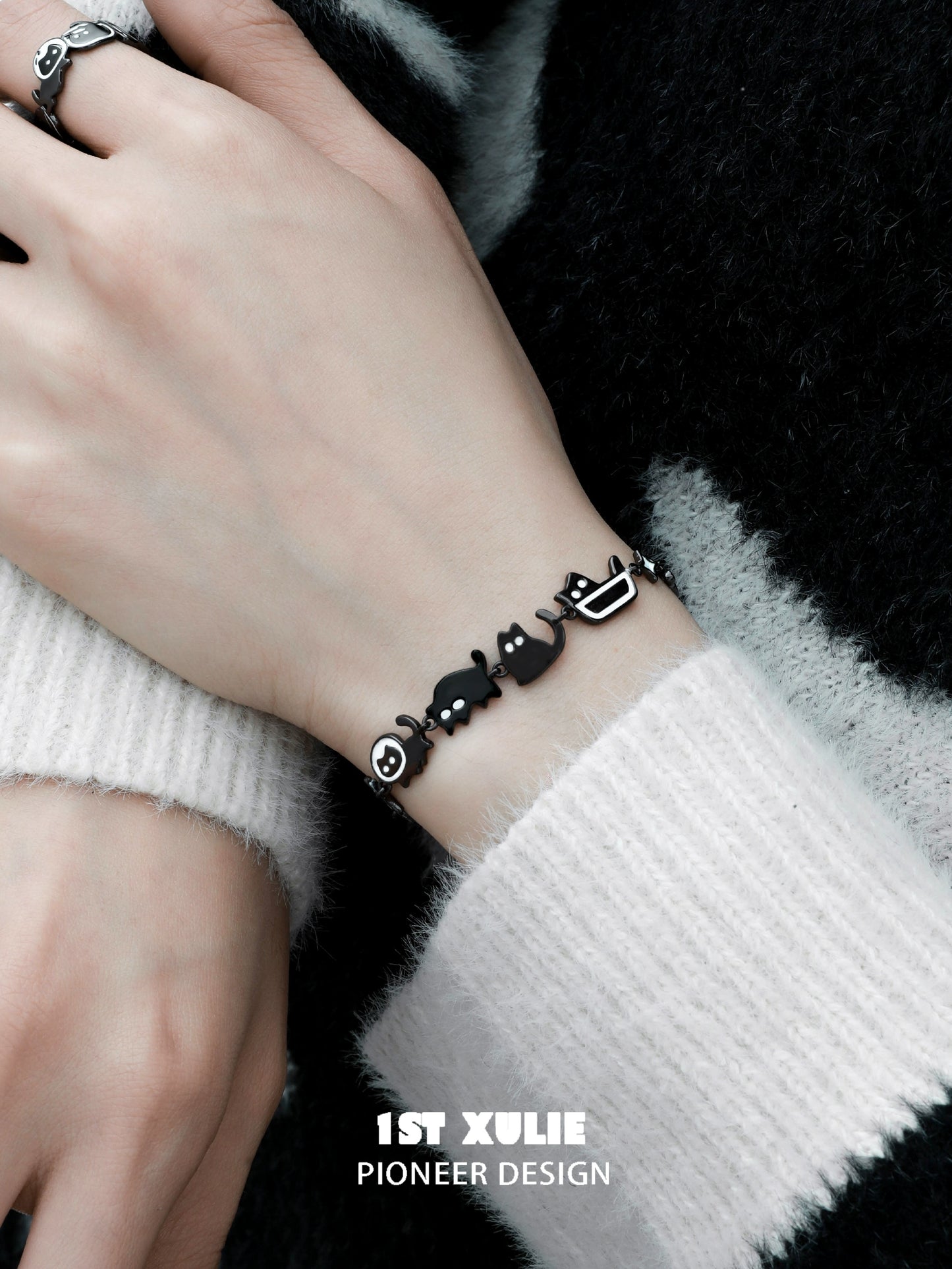 Playful Black Cat Cute Bracelet