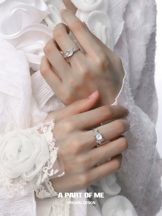 Silver Rose Agate Ring