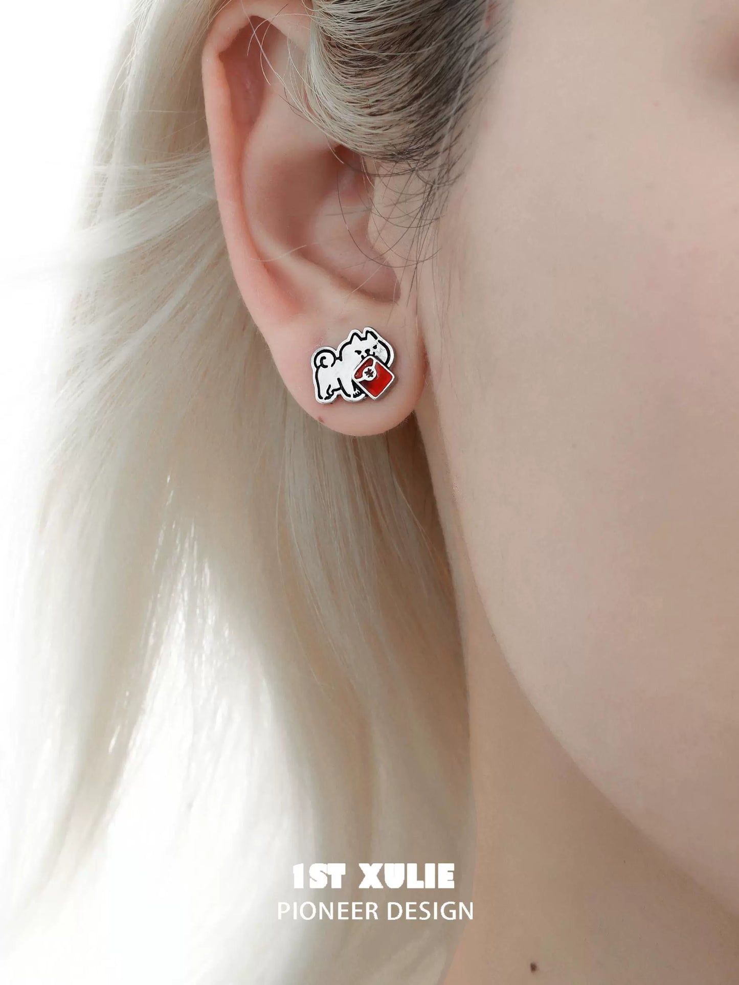 Furry Puppy Joy Ear Studs