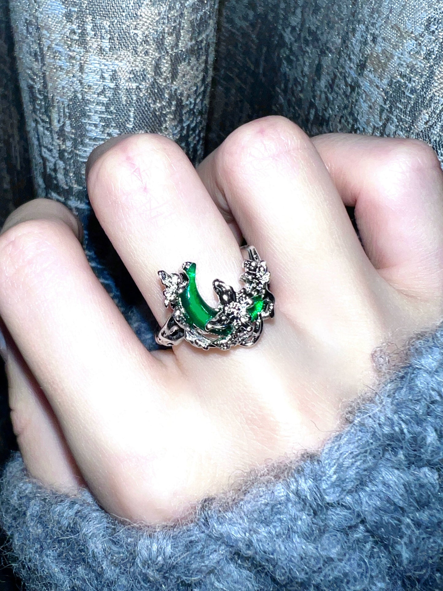 "Green Moon" Wrap Ring