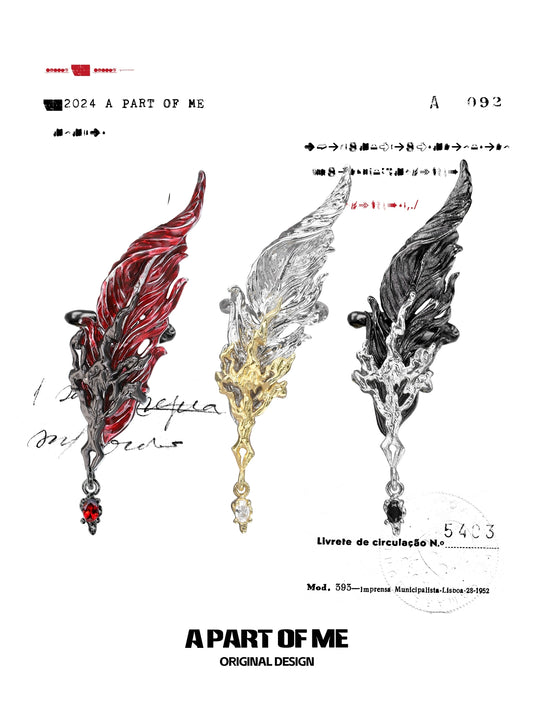 Red Quill Enchanter Ear Cuff