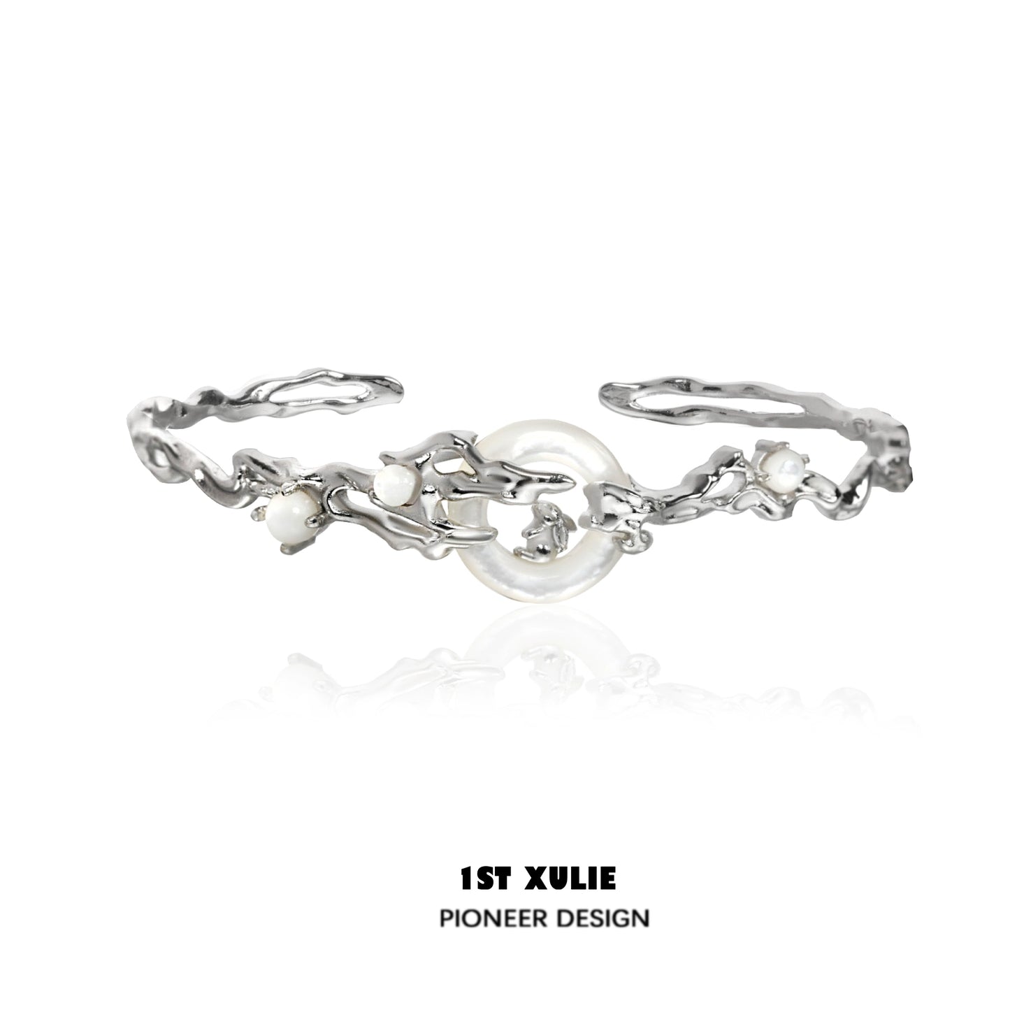 Jade Rabbit White Agate Silver Bracelet