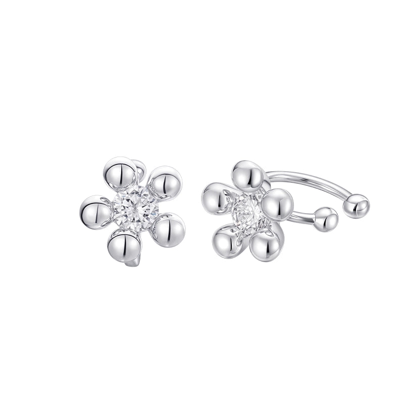 Island Flower Bell Silver Earrings