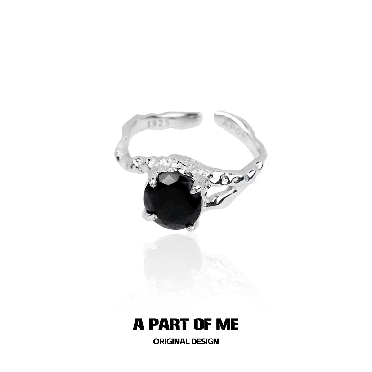 Midnight Gem Couple Rings