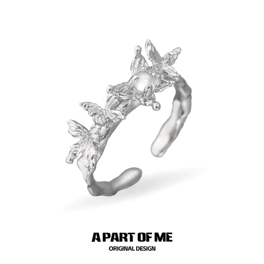 Butterfly Dance Agate Ring