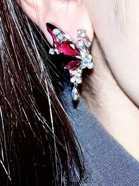 "Blood Butterfly" Zircon Earrings