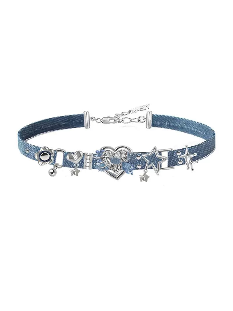 Y2K Cool Denim Choker