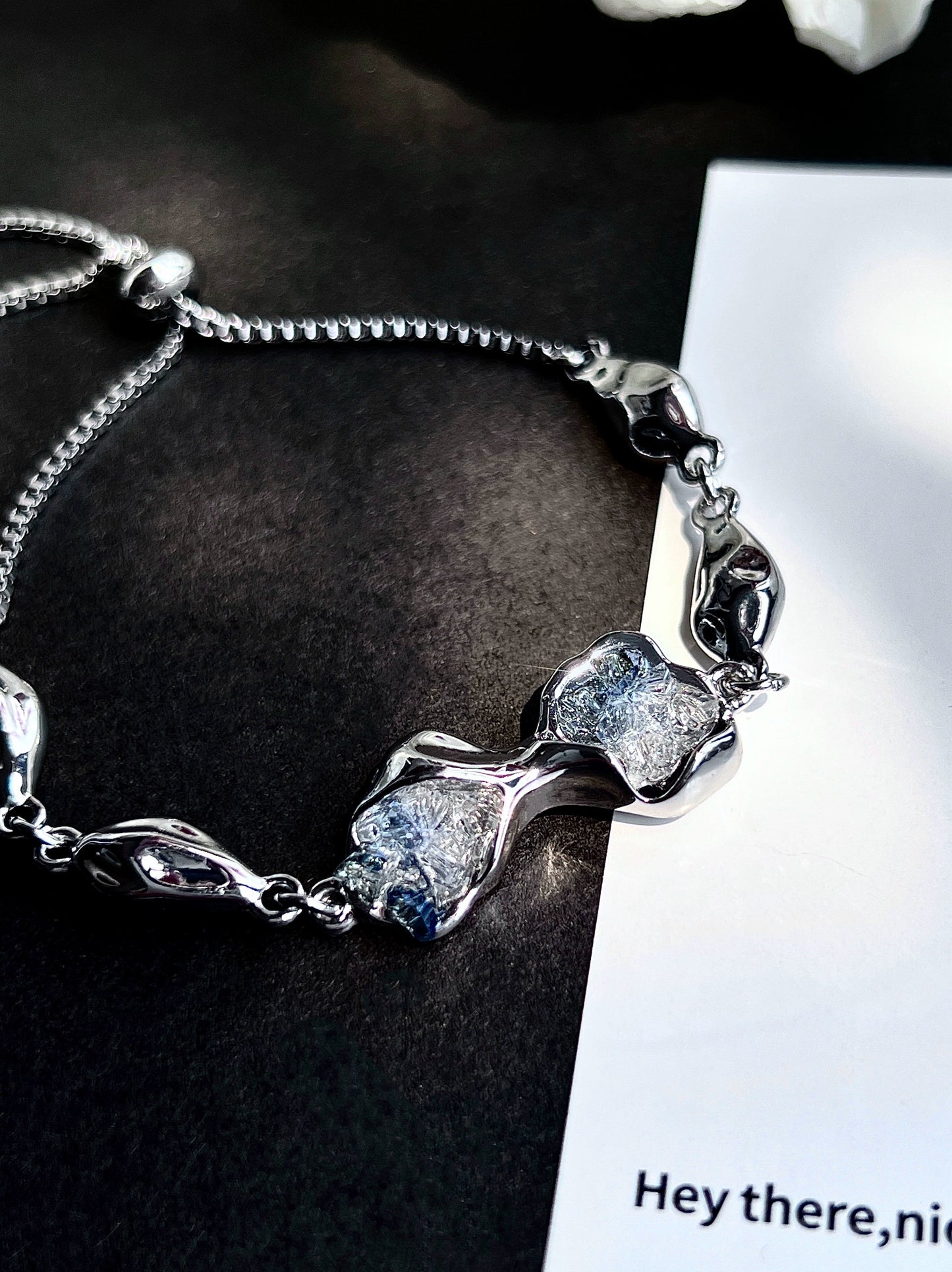 "Lava Stone" Haze Blue Bracelet