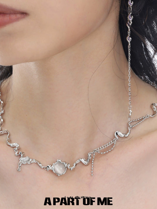 White Moonlight Opal Necklace