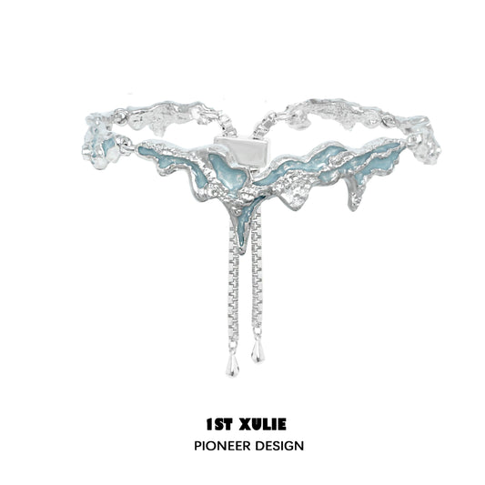 Mystical Blue Sea Island Silver Bracelet