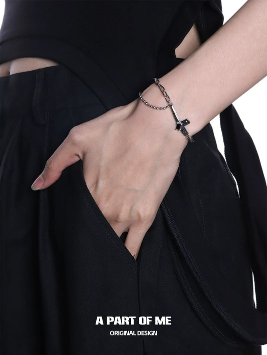 Neutral Trend Cross Gemstone Bracelet